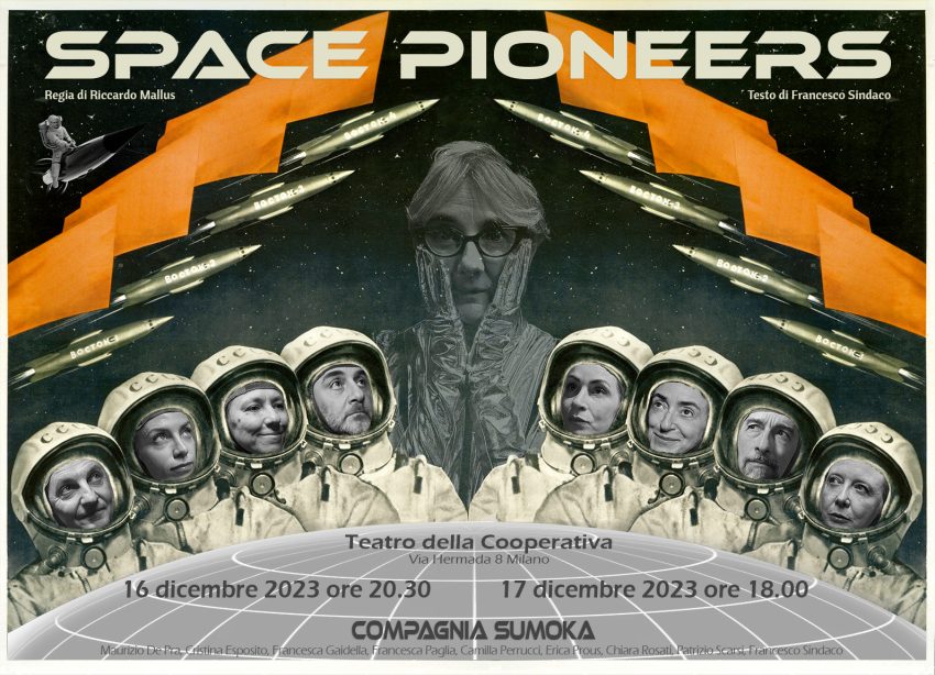 Compagnia teatrale Sumoka, locandina dello spettacolo teatrale "Space Pioneers" (2023)